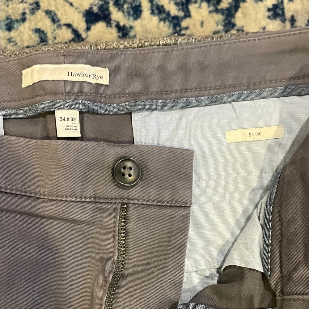 Hawker Rye Men's Slim Fit Charcoal Chinos